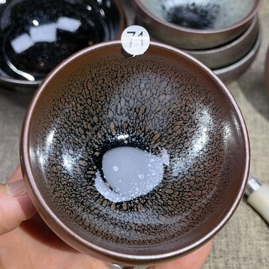 茶盏弹**雨龙窑柴烧鹧鸪斑小钵钵器型7.6口径