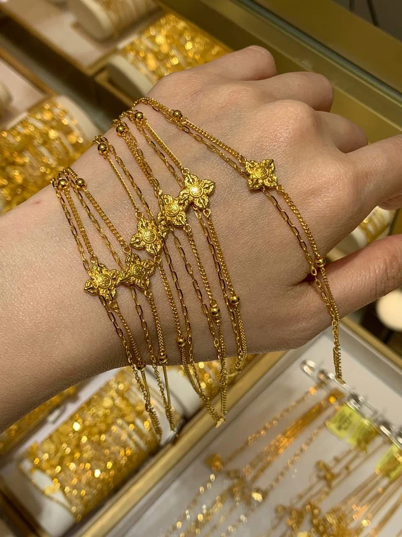 【十字杵】足金手链1条-ZJ|BZJ6