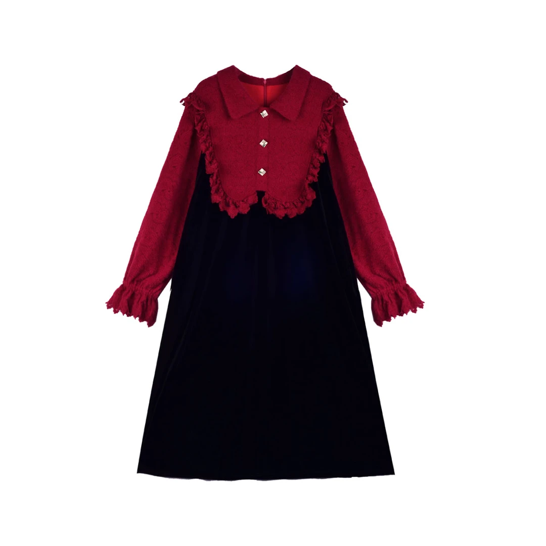 大码女装连衣裙显瘦气质长袖时尚法式（WT206）