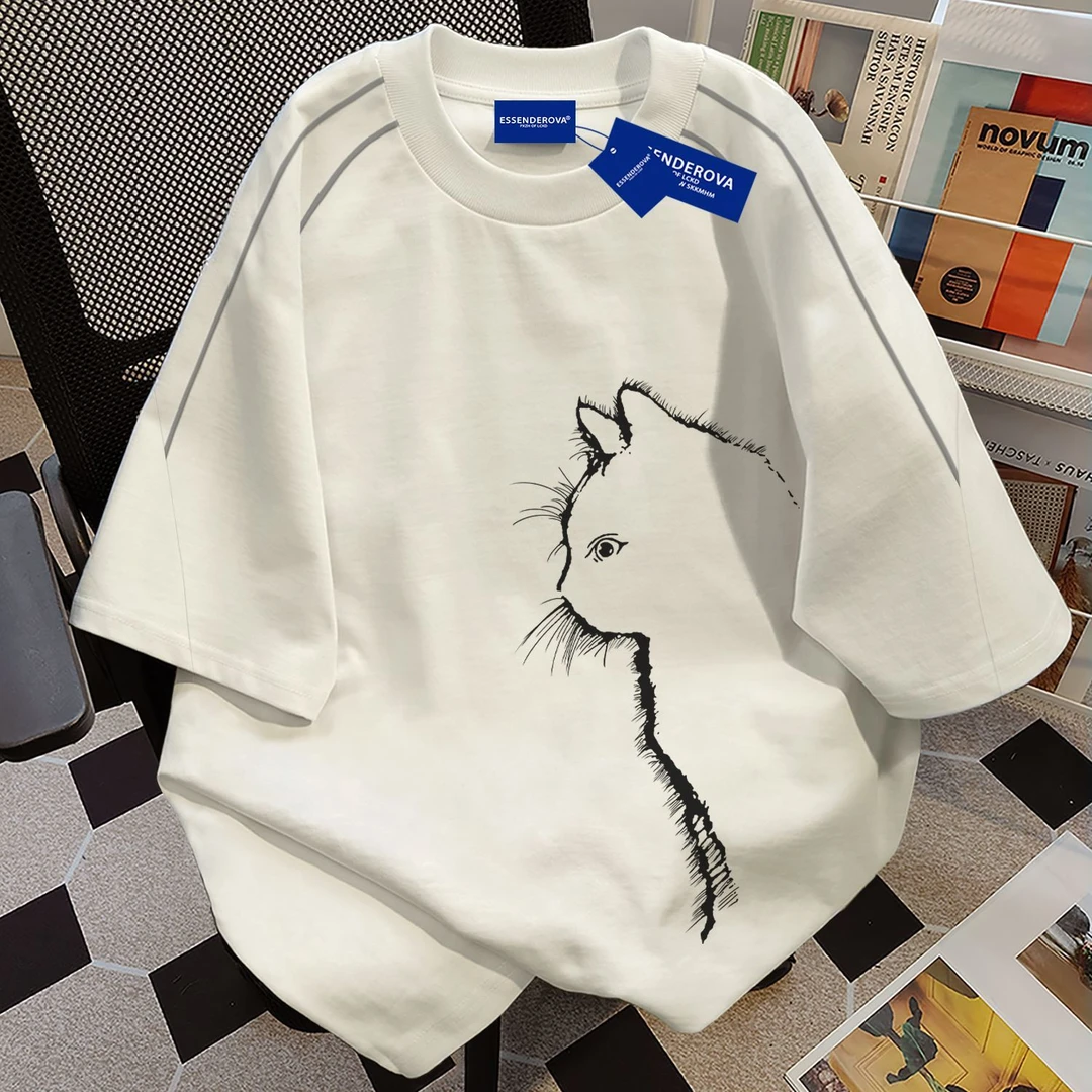 100%纯棉美式慵懒风字母短袖t恤男女夏季爆款宽松圆领情侣上衣ins