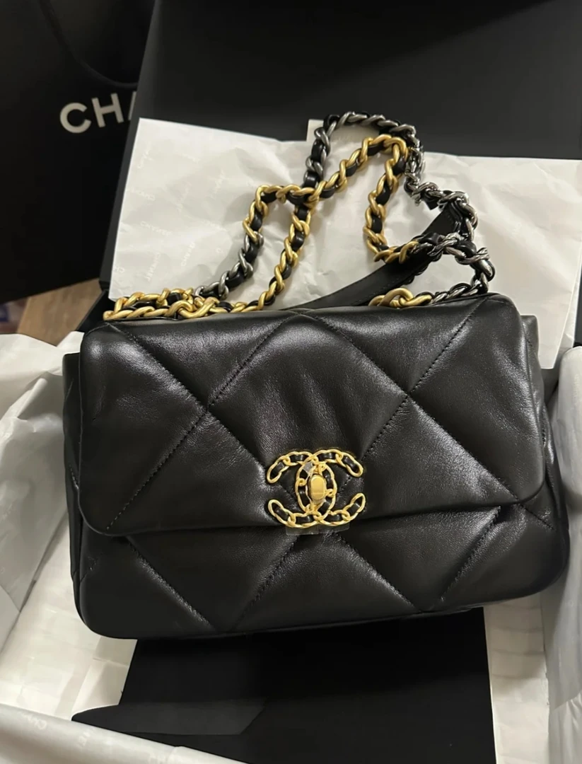 95新 Chanel/香奈儿 118404 chanel黑金19bag小号31开