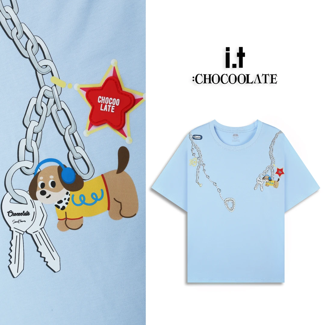 it：CHOCOOLATE【现货】潮牌印花圆领短袖情侣T恤三防6162-1220255
