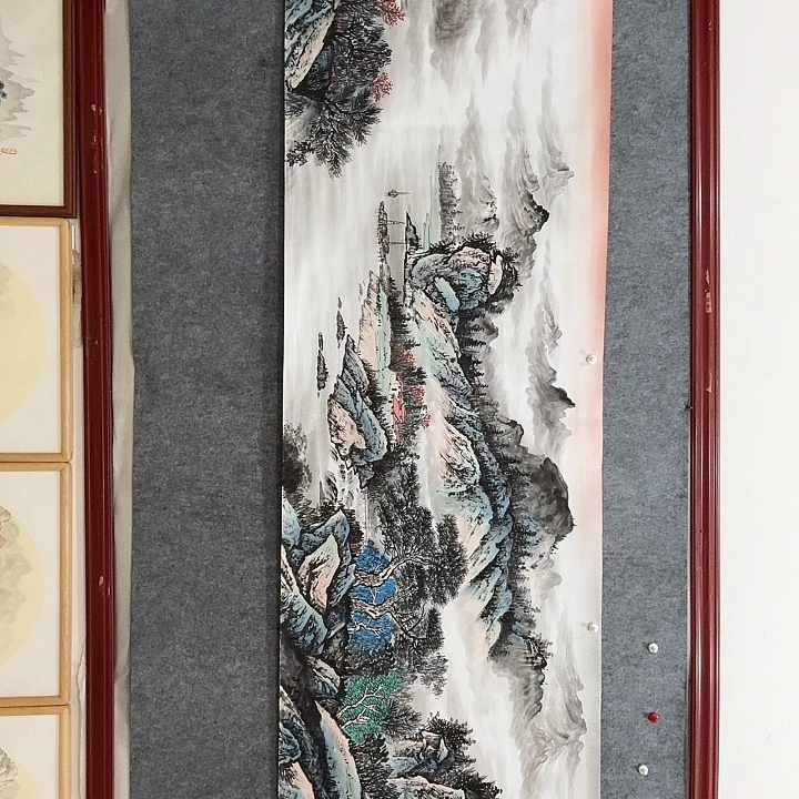 国画手绘国画江山如画