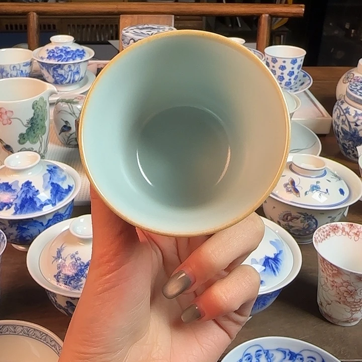 微微瑕名窑口汝窑汝瓷晓芳窑主人杯