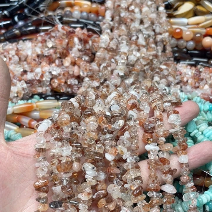 玛瑙/玉髓合金珠宝半成品一条黑金超七毛衣链