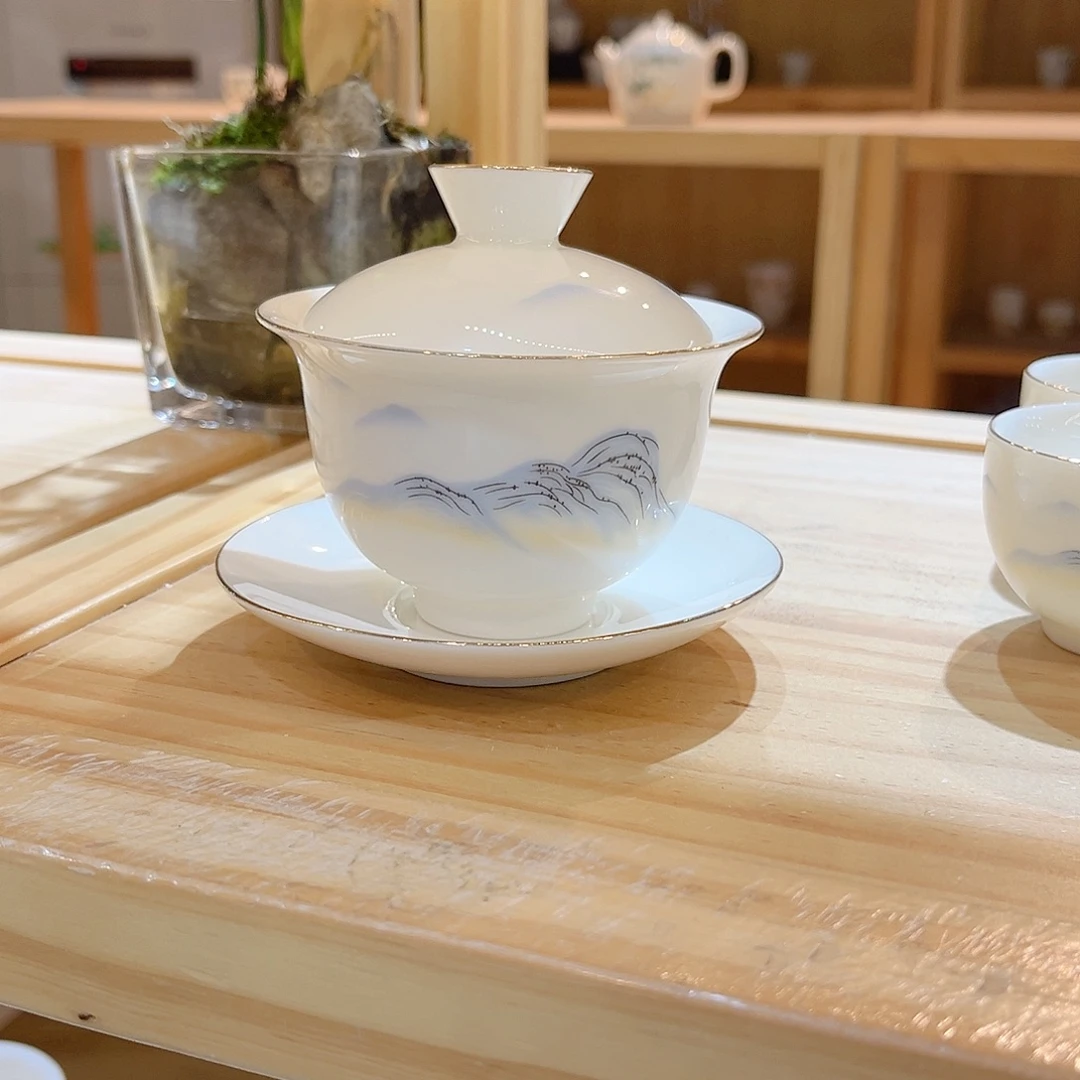 【御瓷斋】羊脂玉瓷茶具套装