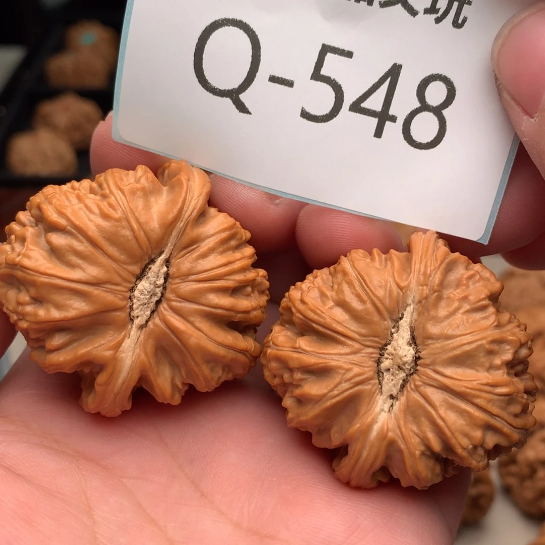 文玩核桃把件41球白………