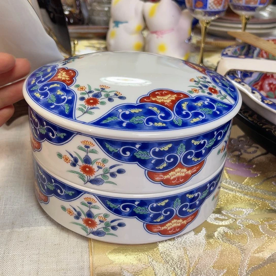瓷片重段两层食盒
