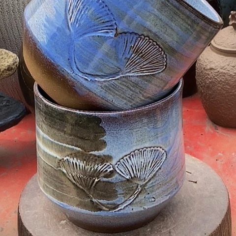 紫砂花盆口17.5高度17.5一对处理