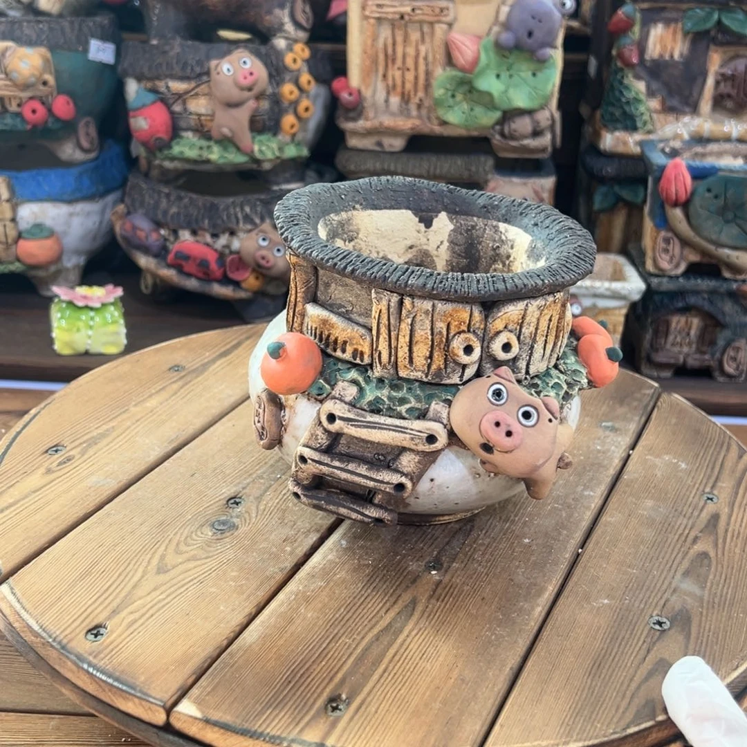 红陶嘻哈多肉花盆