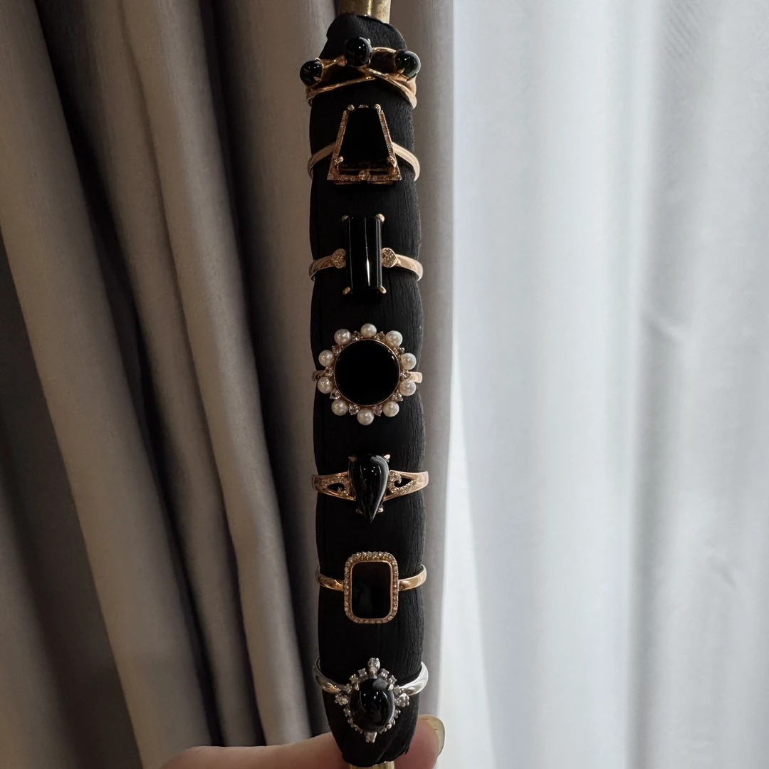 【一菲臻选】墨翠翡翠戒指-A02-18K金-多样性发其一|CMC1