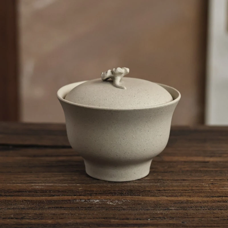 【悦生活】白泥等花开盖碗（悟器S0026）