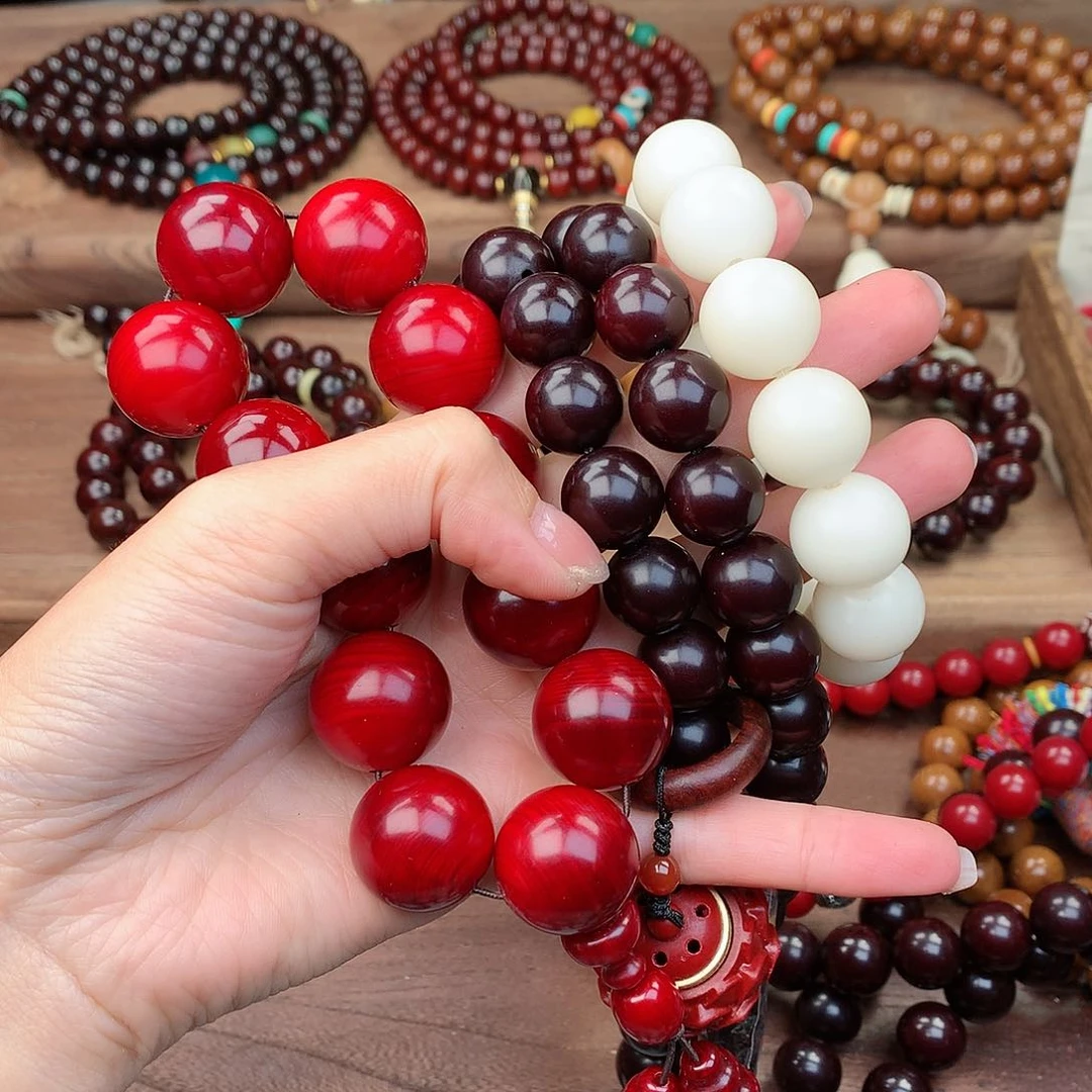 【闪购商品】白玉菩提吊坠红顶珠三通 白菩提做腰珠