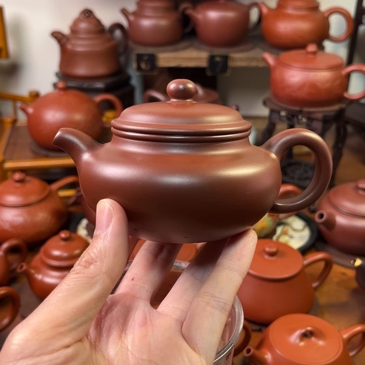 奥***花茶壶紫砂紫泥180cc仿古
