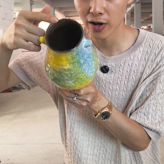 黄绿蓝对角瓶小号