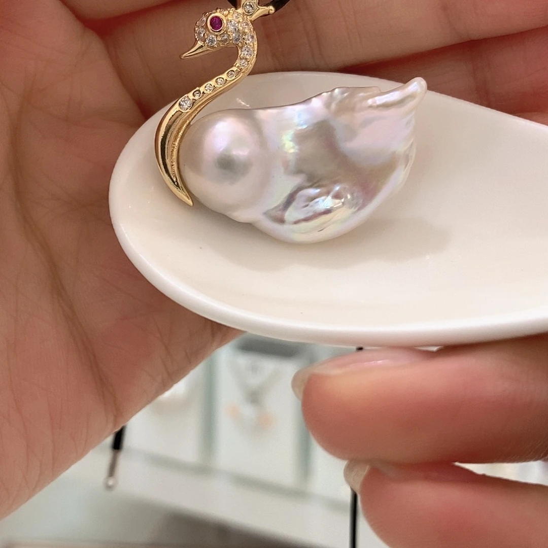 淡水珍珠银S925镶嵌颈饰换***称