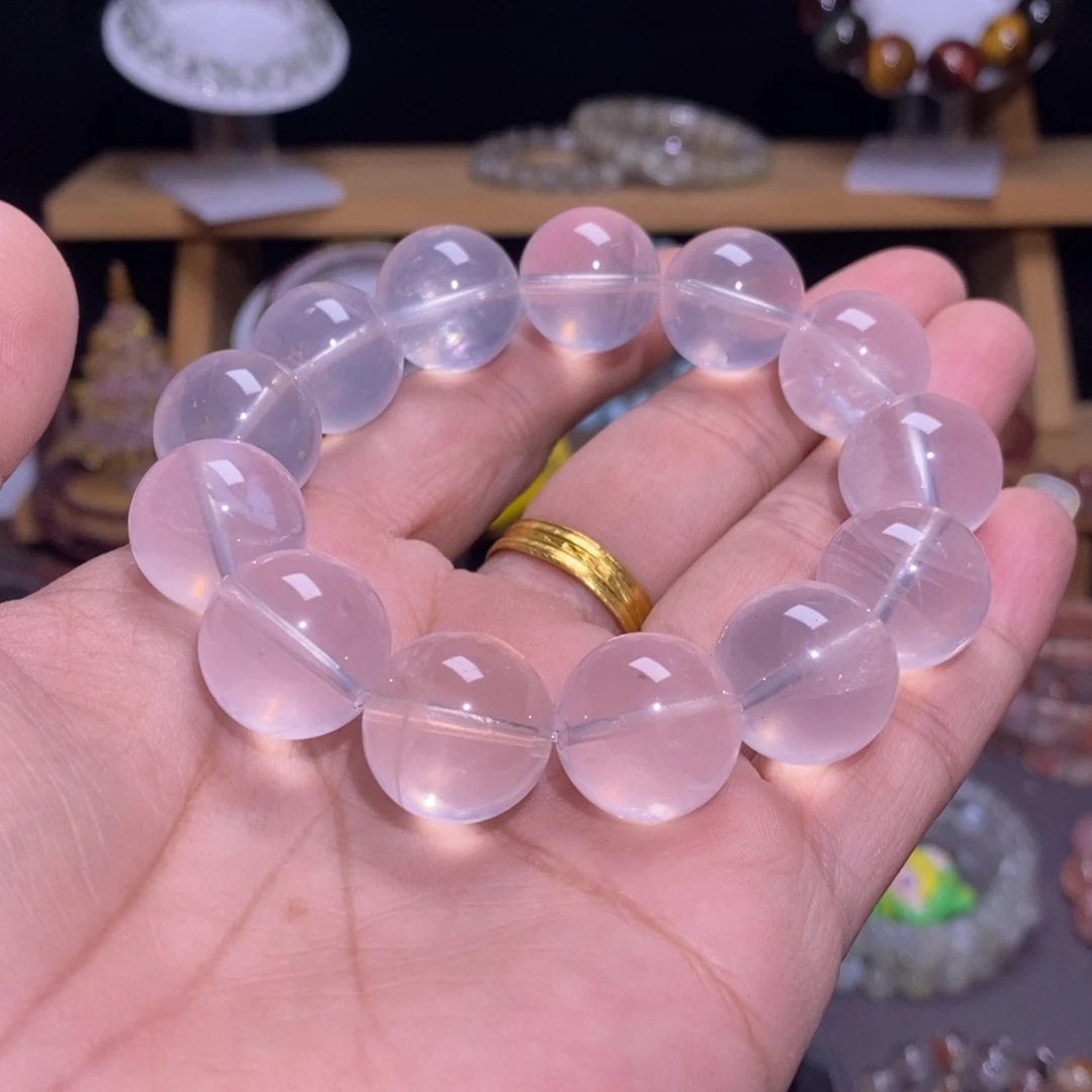 手串水晶未镶嵌14 莫粉六芒星 17