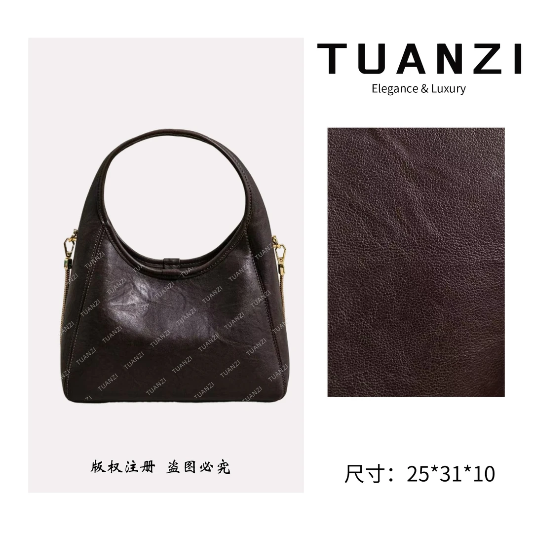 TAUNZI『凯旋』赛家秋冬新款25cm手提腋下包 SK-83296-咖啡