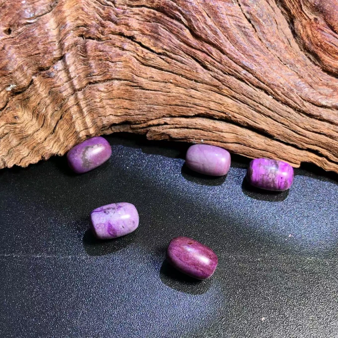 【圣芭黎】天然舒俱来单珠桶珠帝王紫配件5+D1304多样性发一个