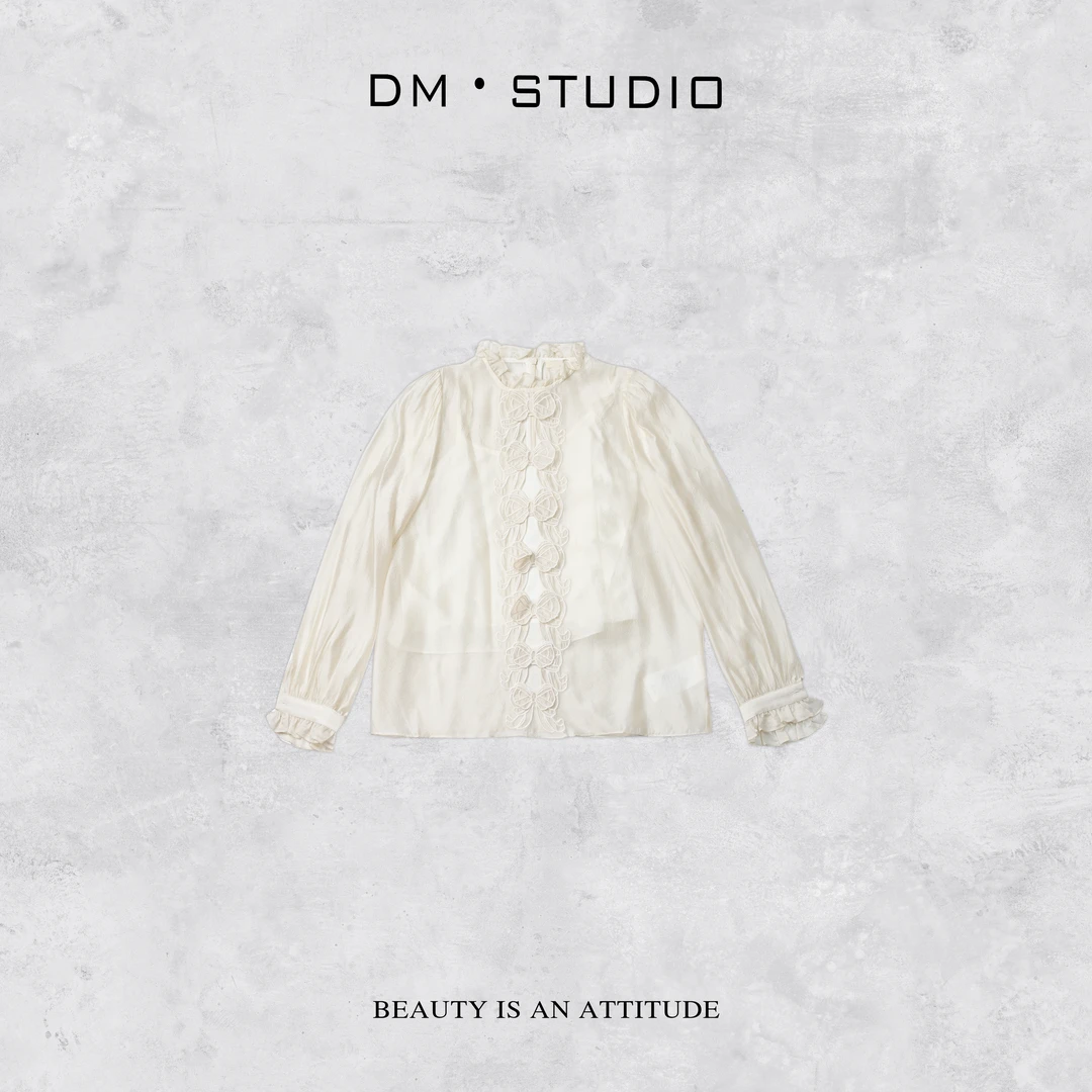 DEDM-DM•STUDIO/精致减龄设计感蝴蝶结排扣衬衫+吊带两件套（2075）