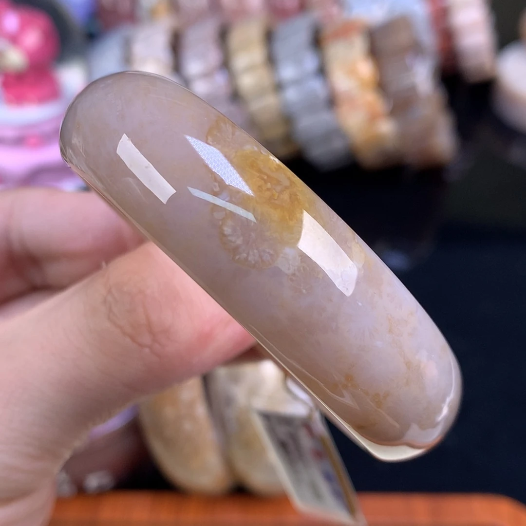 【闪购商品】颈饰未镶嵌硅化珊瑚（珊瑚玉）51号粉紫糖52.2圈