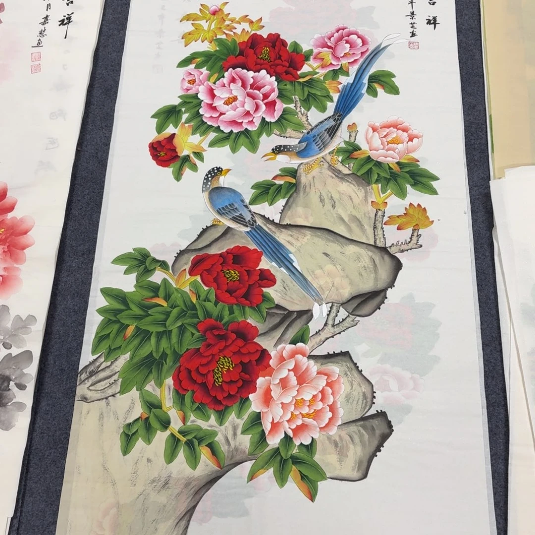 国画140×70工笔手绘画画画