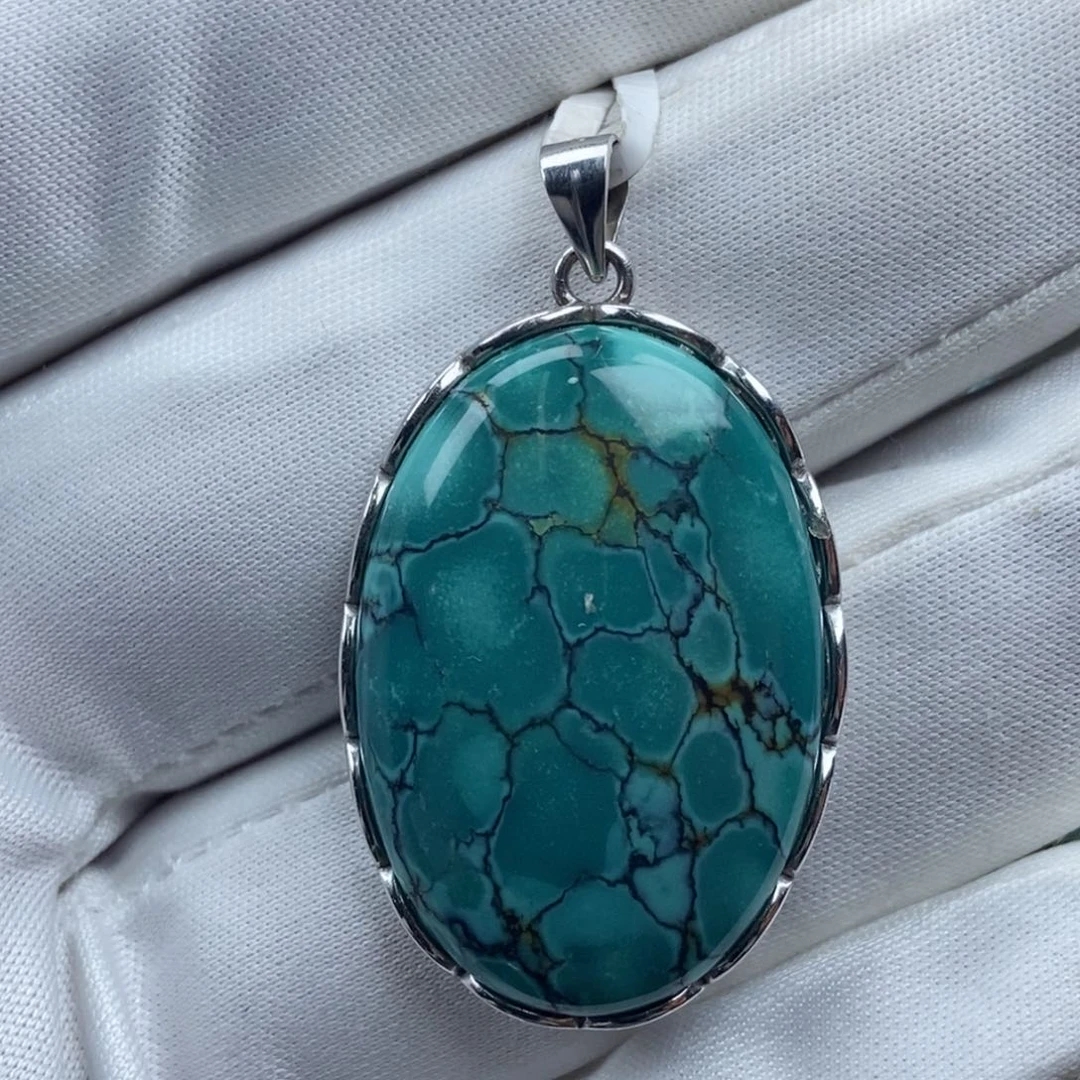 绿松石银S925镶嵌颈饰20✖️30