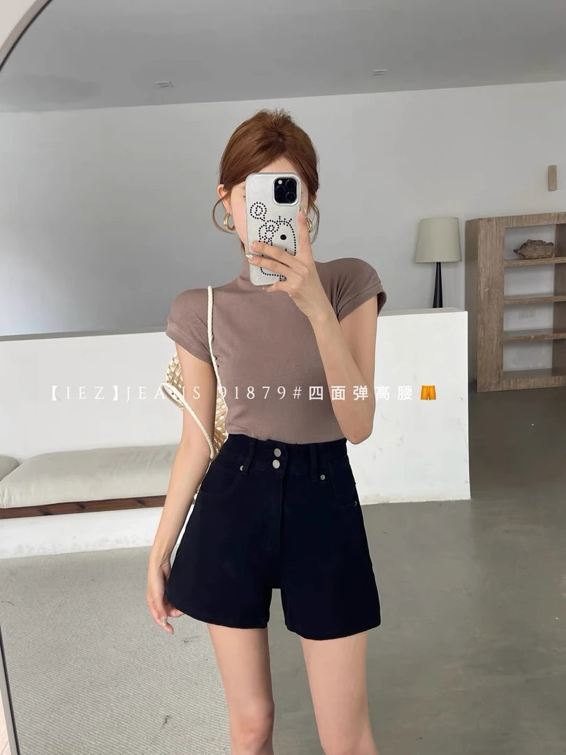 【91879】iez家 莱赛尔四面弹 夏季高腰高弹力短裤 软糯舒适