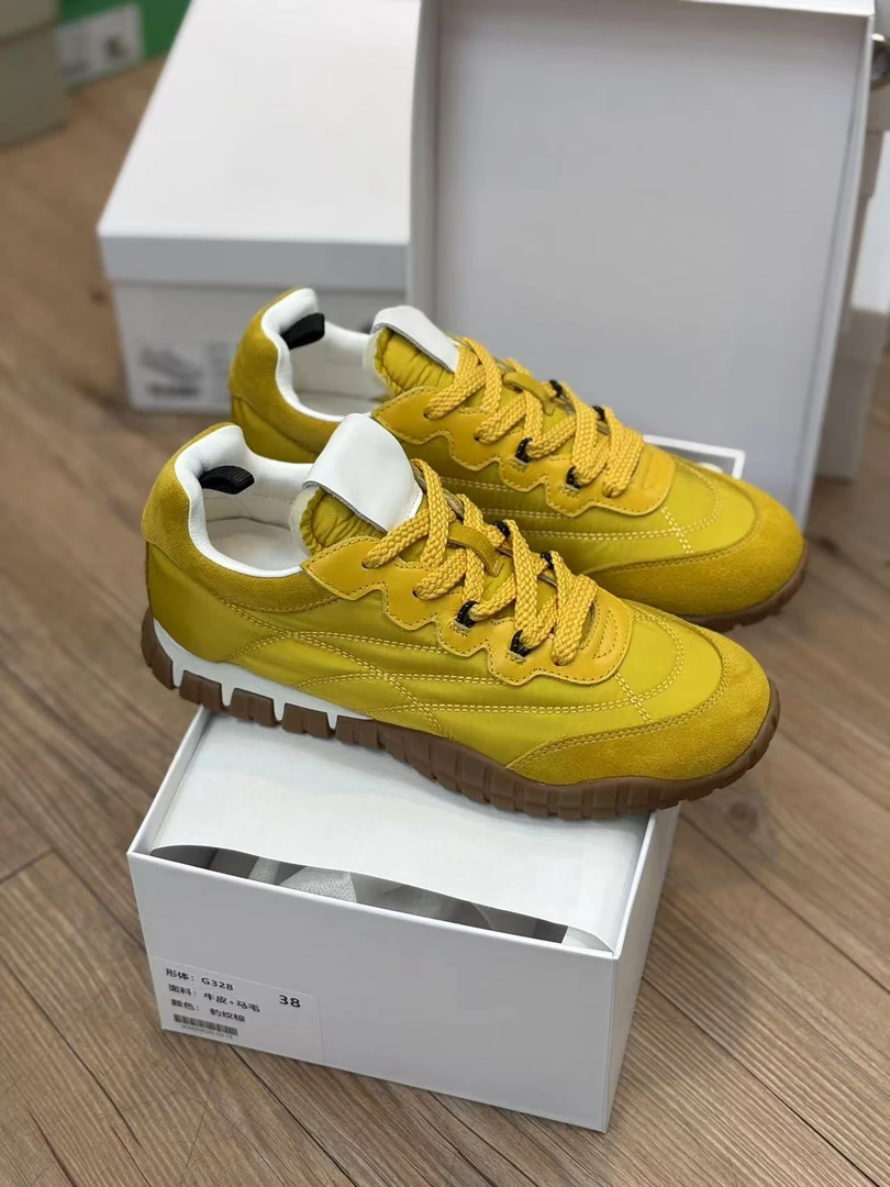 特价孤品37码2025年新款系带德训鞋厚底增高真皮软底运动休闲鞋女