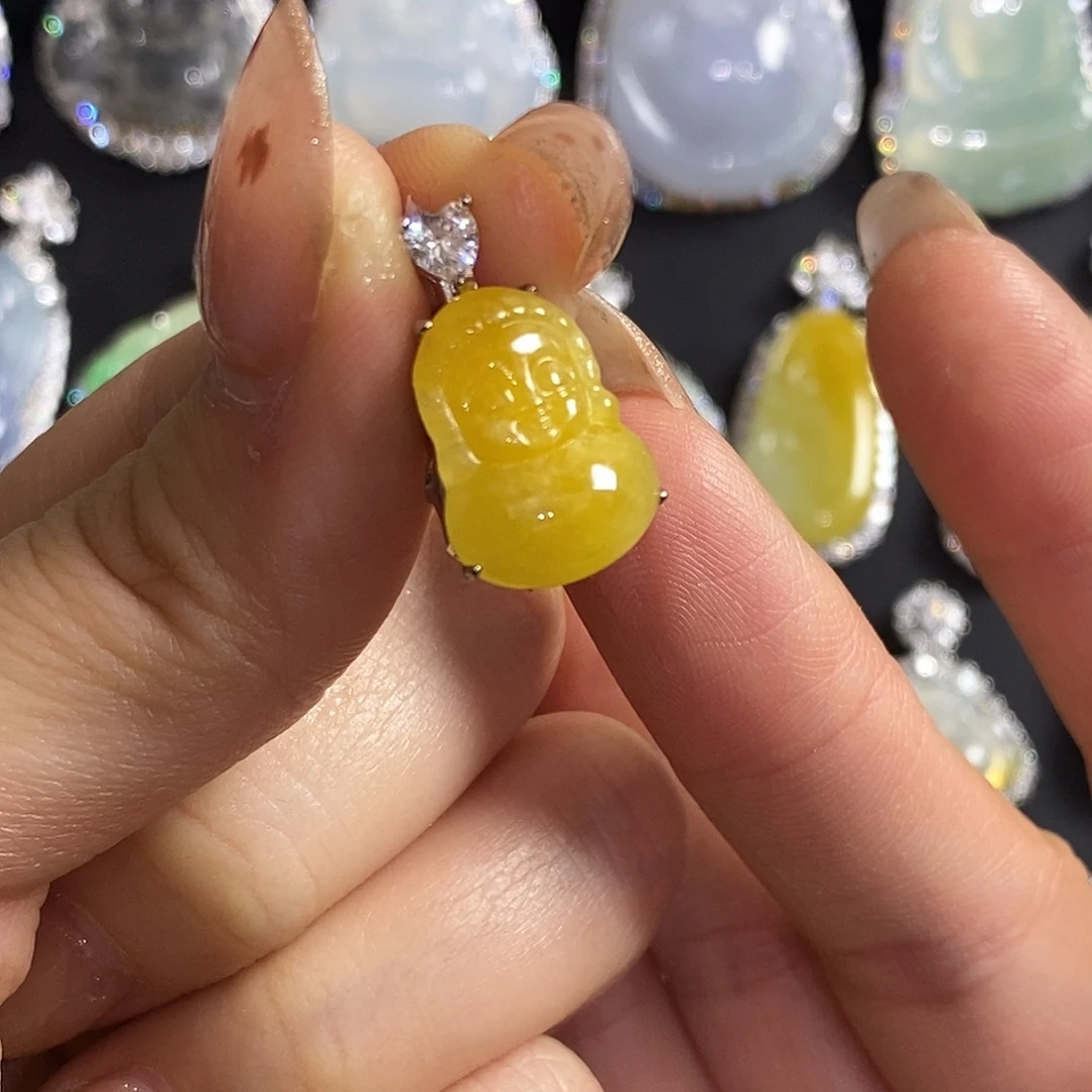 翡翠银S925镶嵌颈饰天然翡翠