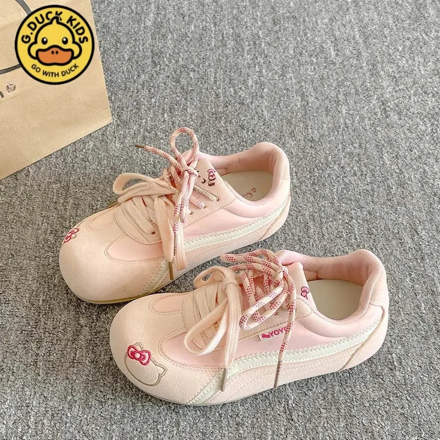 小黄鸭女童休闲百搭鞋子2025秋季新款爆款板鞋学生小白鞋德训鞋