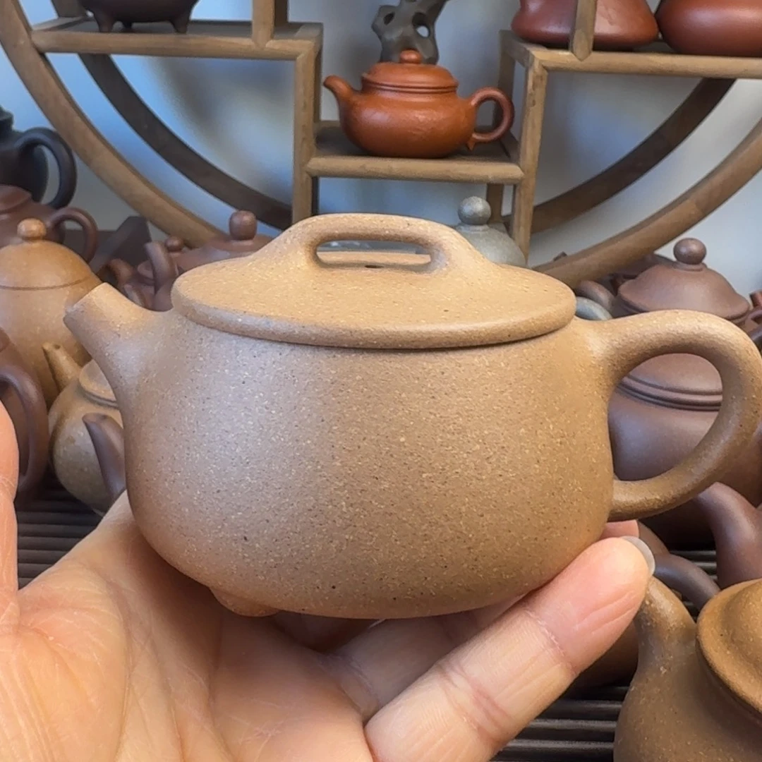 紫砂茶壶190cc宽口石瓢段泥