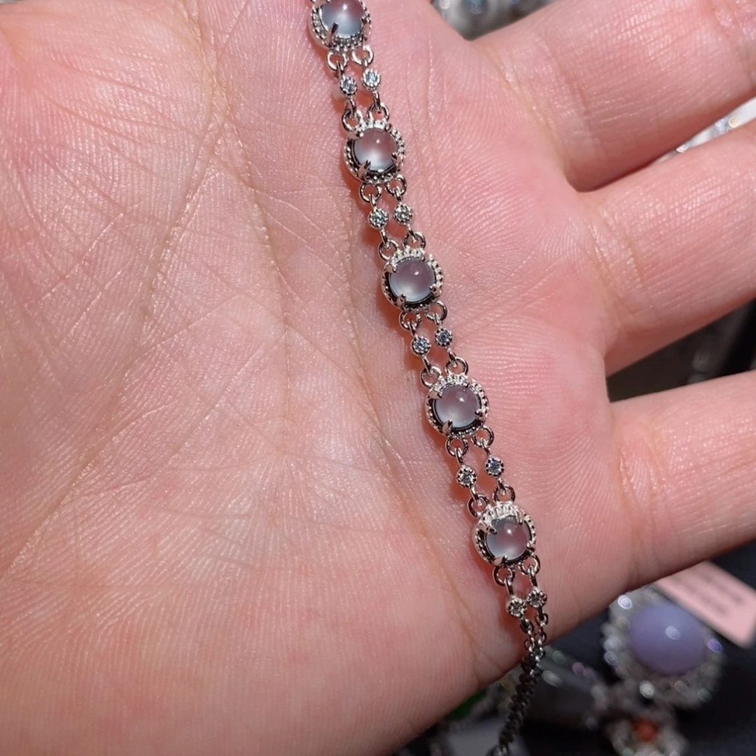 银S925镶嵌手链翡翠n hhi