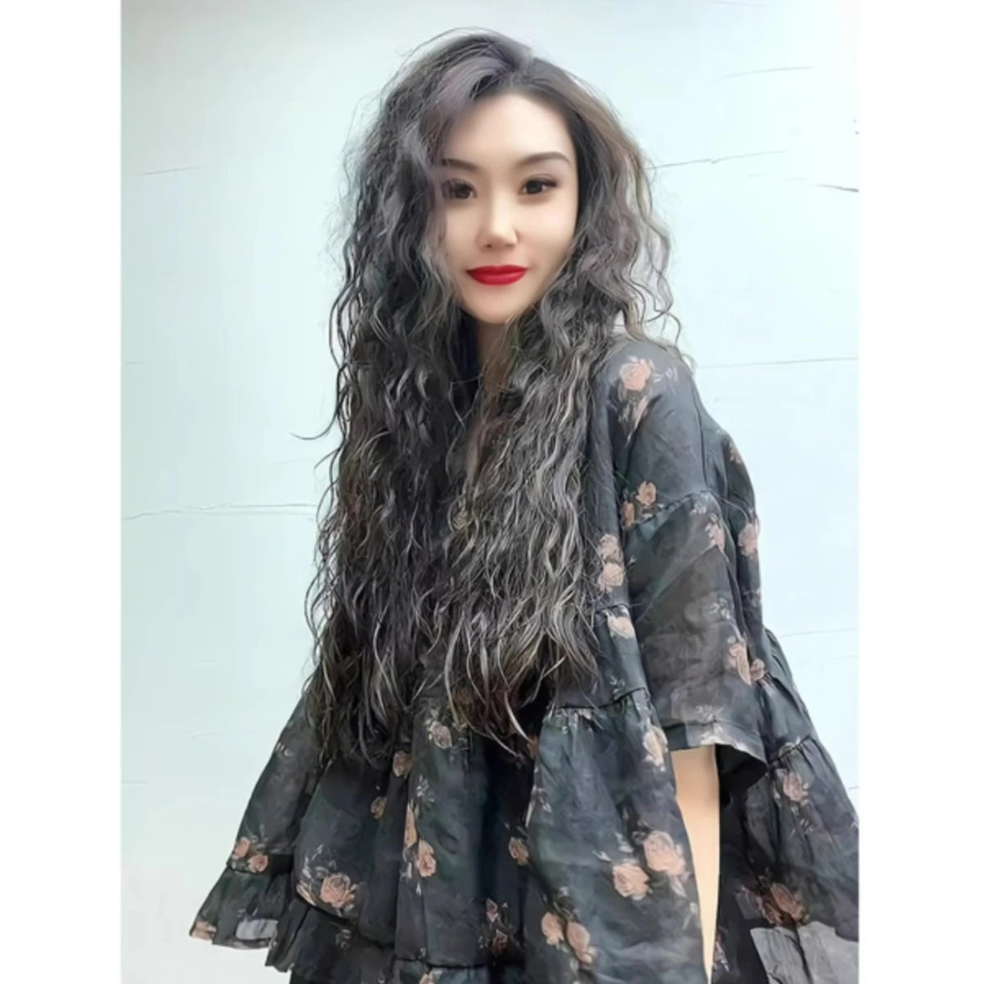 欧货高端黑色复古印花薄衬衫女夏季休闲高级感洋气慵懒娃娃衫上衣