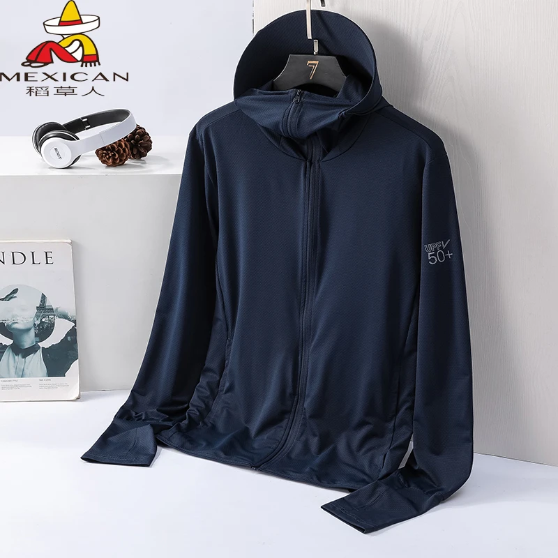 Mexican/稻草人夏季薄款防晒服情侣款户外皮风衣透气高弹力宽松