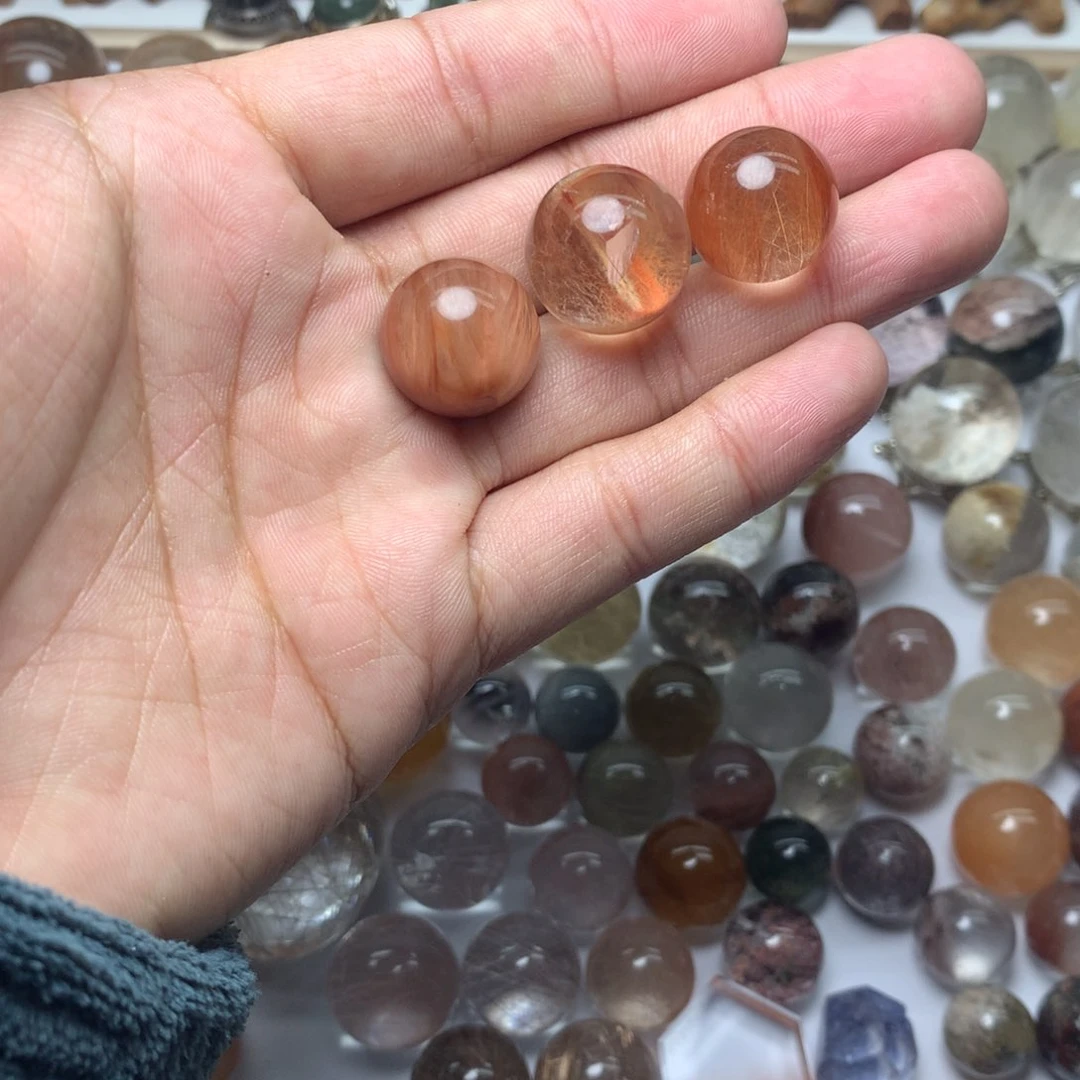 水晶珠宝半成品未镶嵌要****羊兔毛球