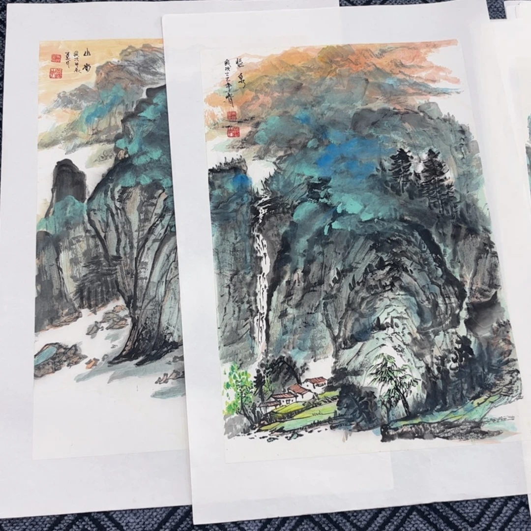 那****国画史光军老师四尺三开山水2琪