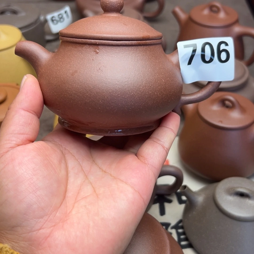 紫砂茶壶紫泥半手工230cc左右瑕疵