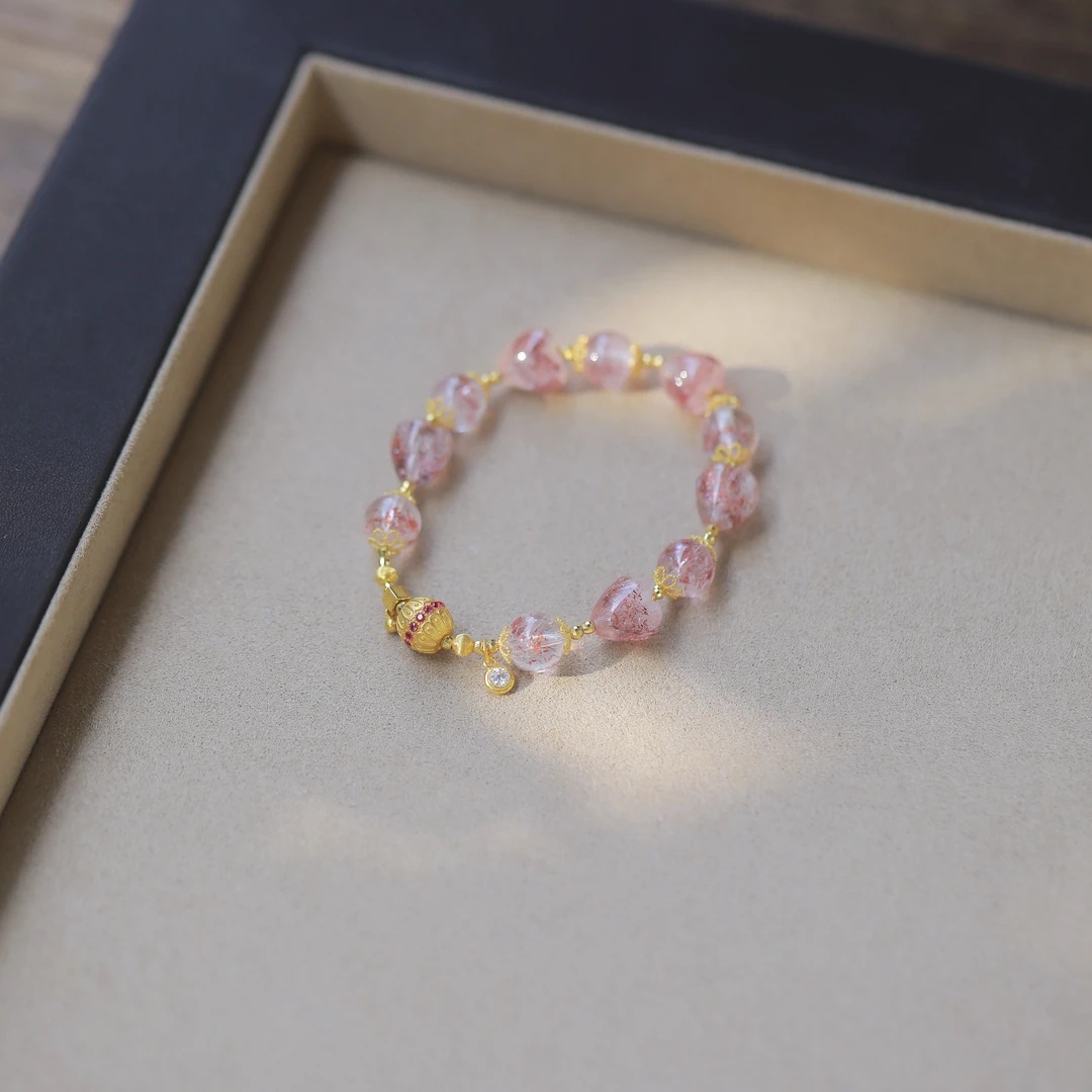 麦麦【千薇】天然金草莓+18K 手串 多样性发货