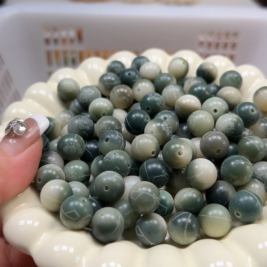 手串菩提根/象牙果卡12飘花绿星座圆110颗