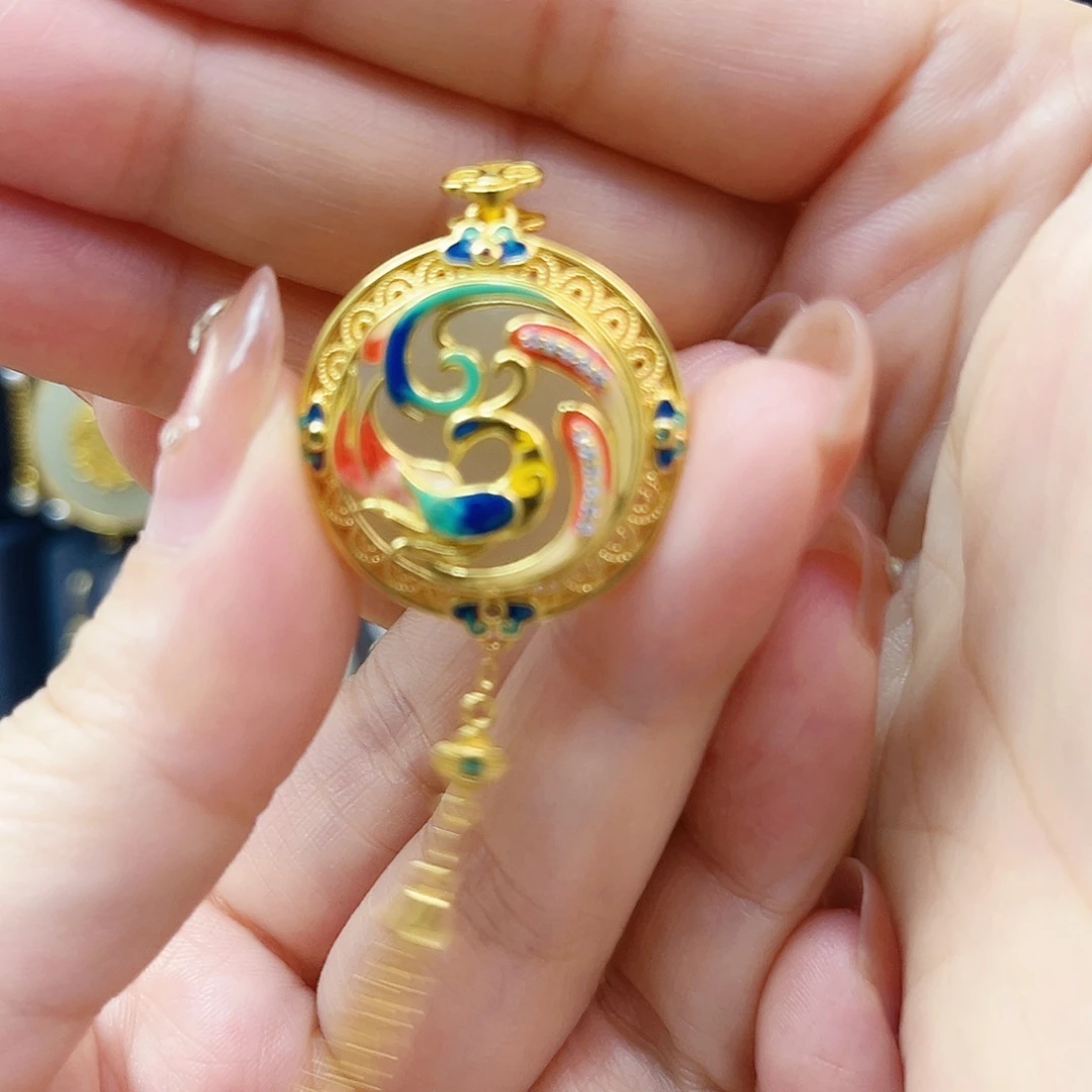 和田玉银S925镀金镶嵌颈饰