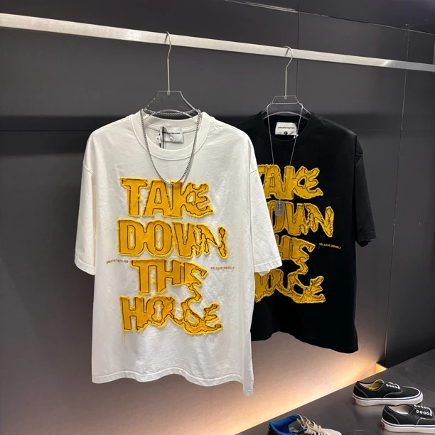 韩版宽松春夏休闲运动风简约英文短袖T恤