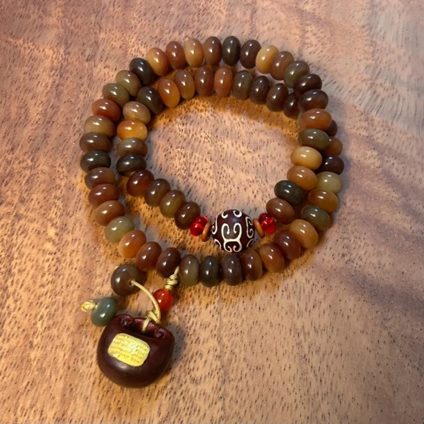 非金属木质手链 敦煌飞天菩提手串福袋平安锁吊坠