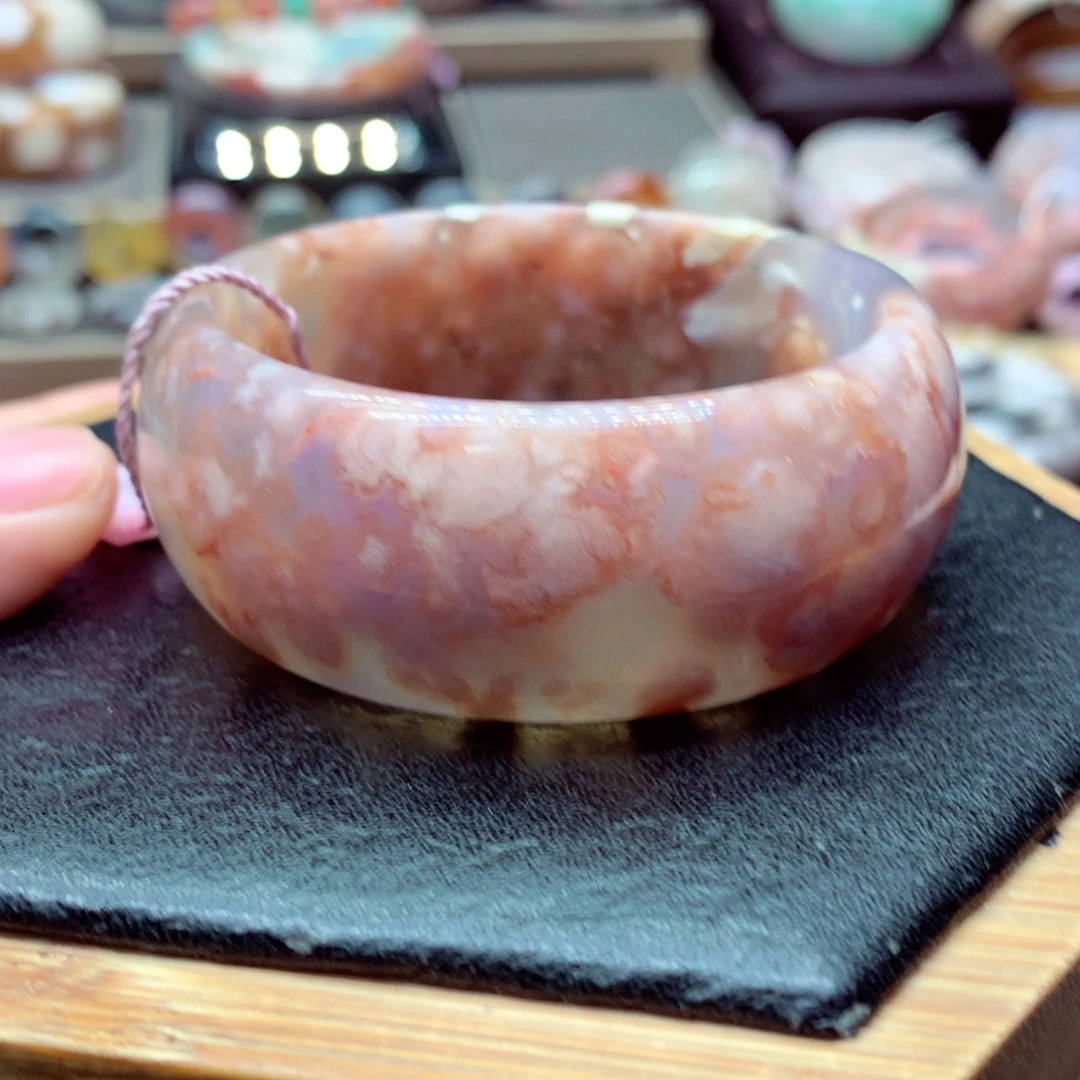 【闪购商品】玛瑙/玉髓2天然樱花玛瑙手镯未镶嵌爱**手镯2