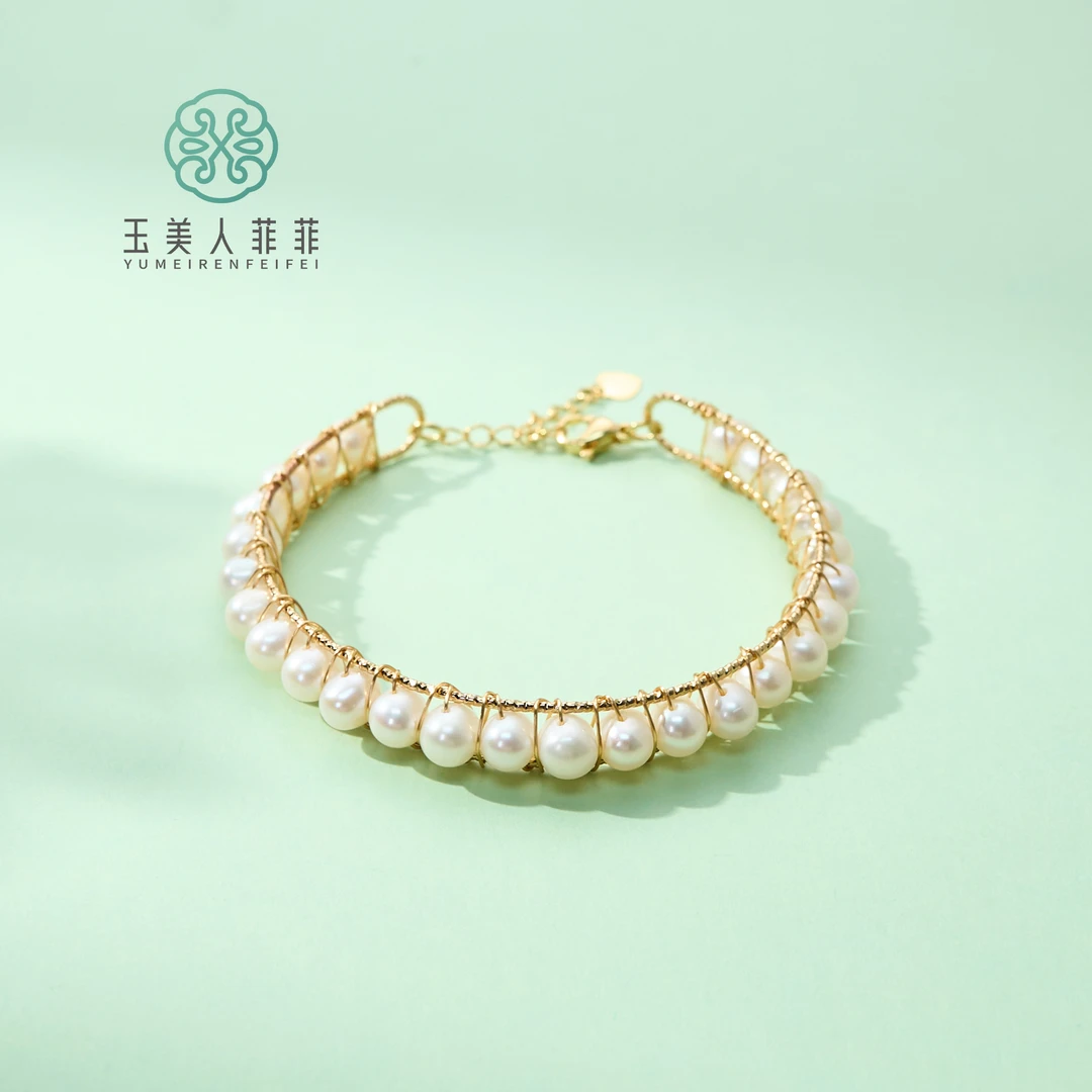 玉美人菲菲/珍珠手环-满珠手环约8mm