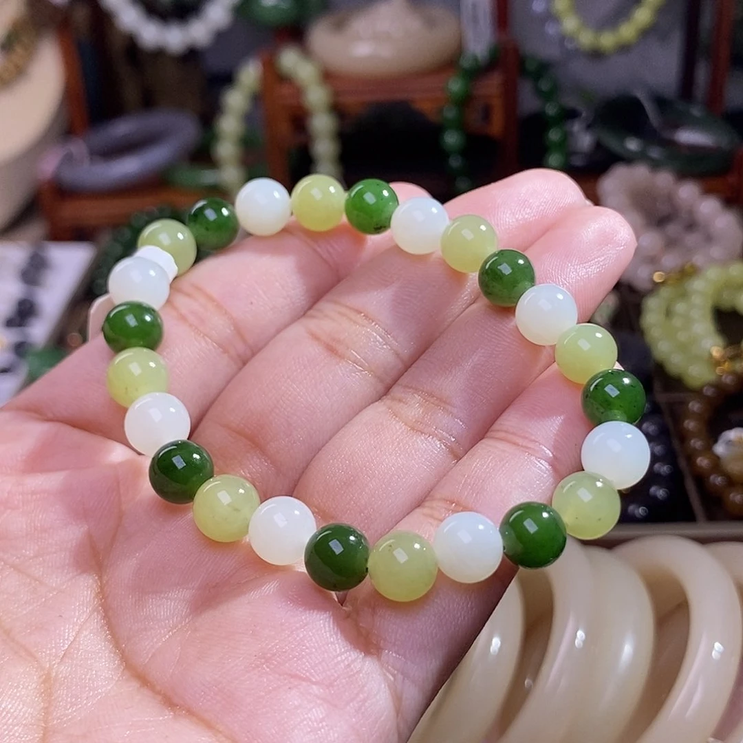 和田玉多宝约8mm手串未镶嵌