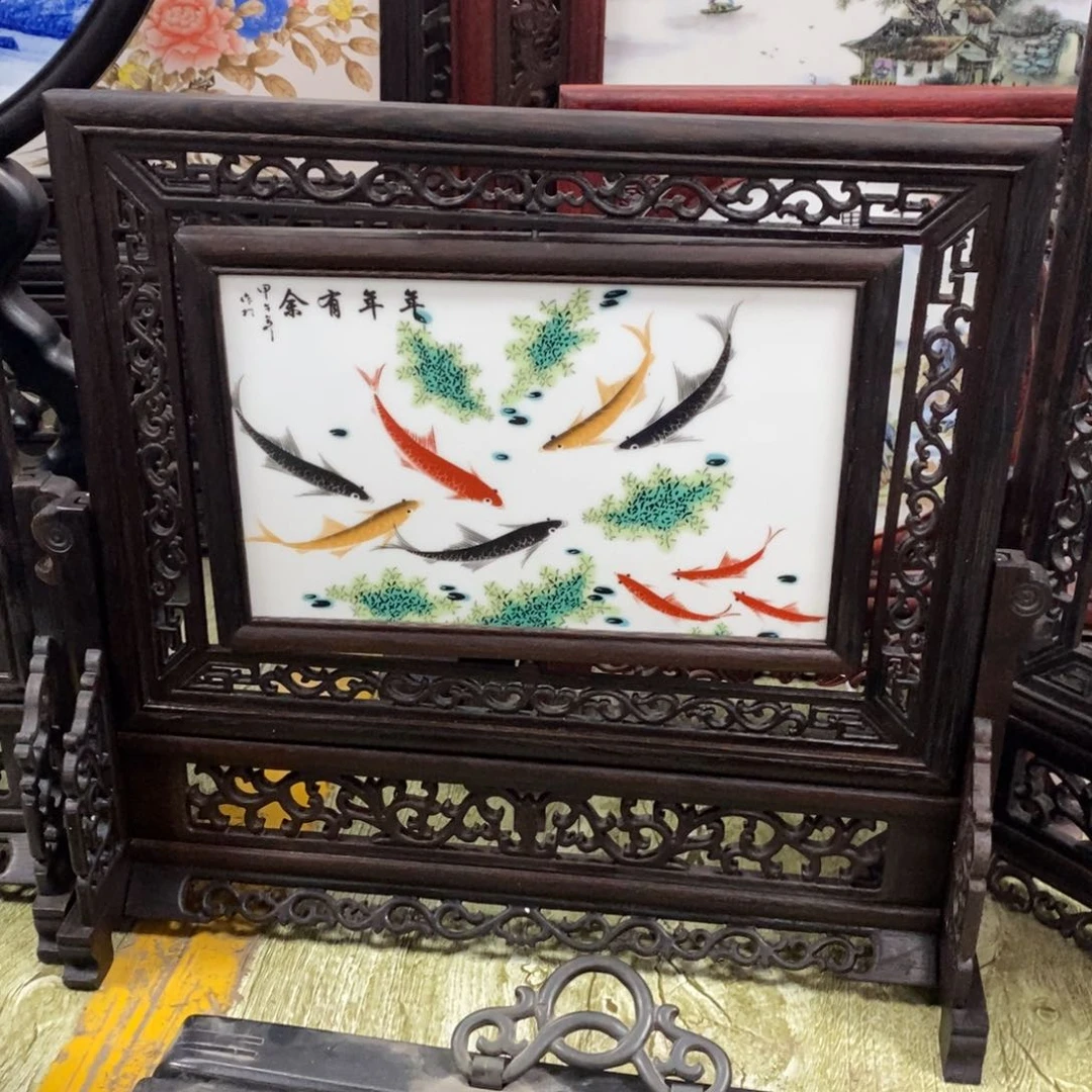 瓷片38*41 景德镇瓷板画柴窑烧制