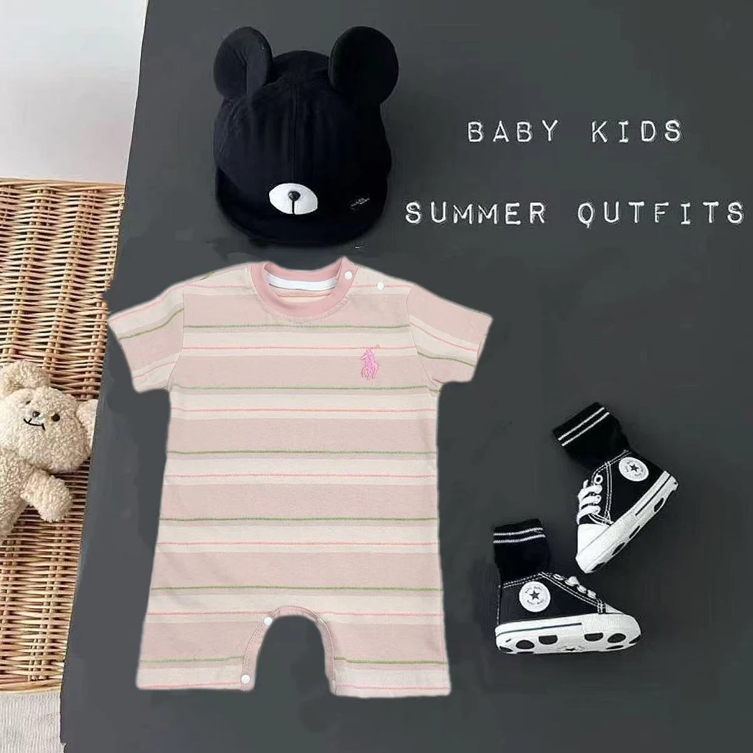 套头可爱风半袖夏季薄宝宝哈衣外出爬服婴儿纯棉婴幼儿短袖连体衣