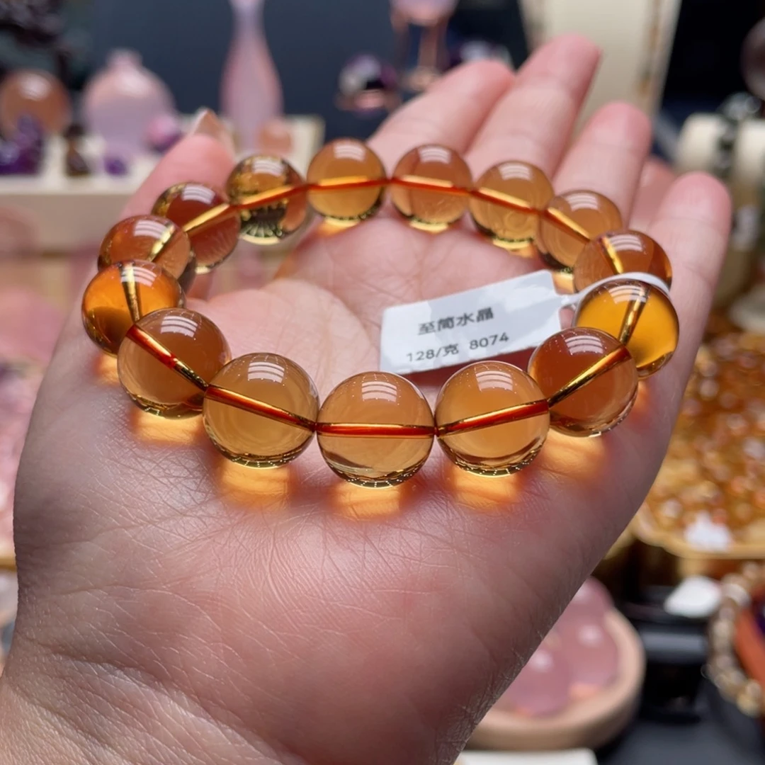 未镶嵌手链黄晶金红料黄水晶14.2mm