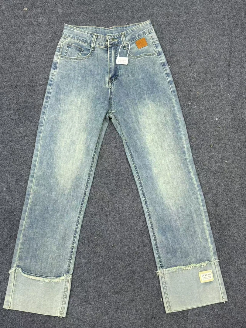 706 烟管裤直筒裤高腰牛仔裤时尚百搭春夏